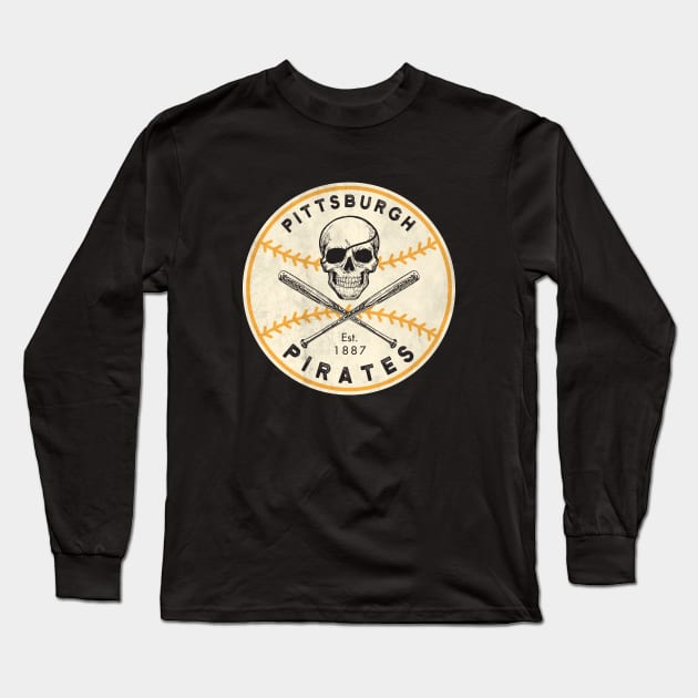 Pittsburgh Pirates 1 by Buck Tee Originals Long Sleeve T-Shirt by Buck Tee